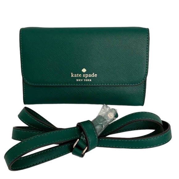 kate spade Bags Kate Spade Brynn Flap Crossbody Jade Leather Dark